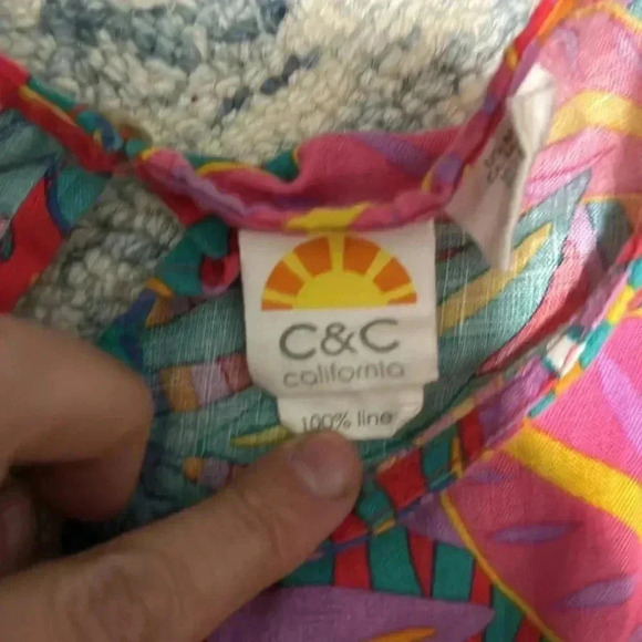 C&C California A-line pocket tropical linen dress medium - Picture 5 of 7